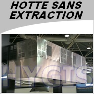 HOTTE PROFESSIONNELLE SANS EVACUATION EXTERIEURE LARGEUR 1000mm (SANS  CONDUIT) POUR RESTAURANT